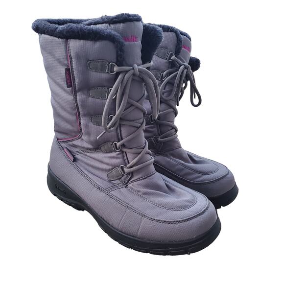Kamik Brooklyn Grey Winter Snow Boots Waterproof Women's Size 10 Lace Up - Picture 1 of 15